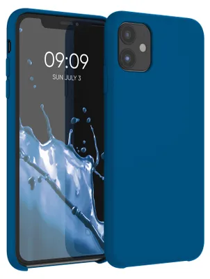 Produktbild von kwmobile Handyhülle für Apple iPhone 11 Hülle - Case Silikon - Kabelloses Laden - Schutzhülle Cover in Blue Reef