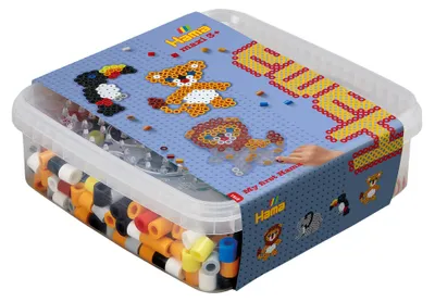 Zdjęcie produktu dla Hama iron on beads maxi + pegboards "Lion Elephant" w pudełku