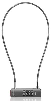 Immagine prodotto di Lucchetto per bicicletta con cavo, dotato di combinazione a 4 cifre, lunghezza 60 cm, colore grigio