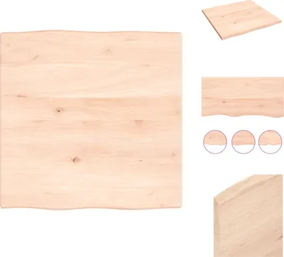 Zdjęcie produktu dla vidaXL Blat stołu 60x60x2 cm lite drewno dębowe nieobrobione - Blaty stołu