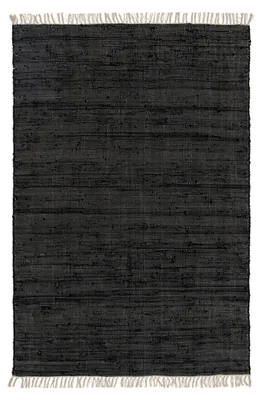 Produktbild von Teppich aus recyceltem Material Tom Schwarz 200x300 cm Wohnzimmer Rechteckig Einfarbig Modern Kurzflor benuta Skandinavisch