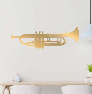 Produktbild von Trompete Wandtattoo in 6 Größen - Wandaufkleber Wall Sticker - Dekoration, Küche, Wohnzimmer, Schlafzimmer, Badezimmer