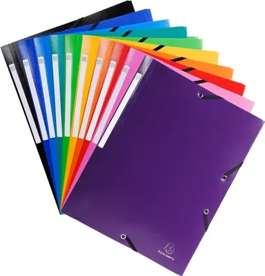 Produktbild von Eckspannmappe A4 PP 500my farbig sortiert Packung mit 10 Stück