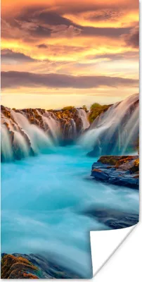 Produktbild von MuchoWow® Poster Wasserfall - Landschaft - Wolken - Natur 20x40 cm - Plakat - Foto