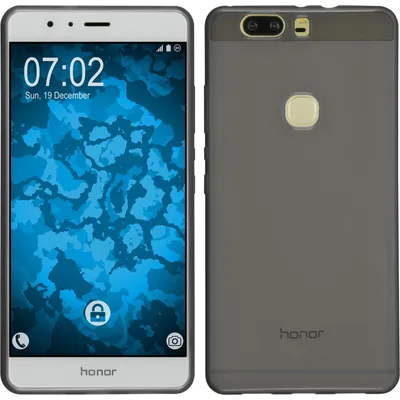 Produktbild von PhoneNatic Case kompatibel mit Huawei Honor V8 - schwarz Silikon Hülle transparent + 2 Schutzfolien