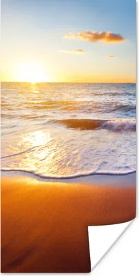 Produktbild von MuchoWow® Poster Strand - Meer - Sonne - Horizont 60x120 cm - Wandschmuck
