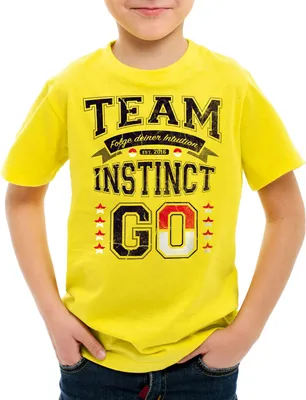 Produktbild von style3 Team Gelb Instinct Kinder T-Shirt Intuition Instinkt