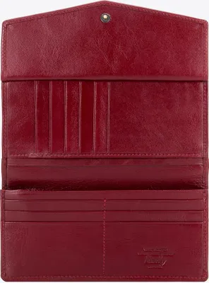Image de Wittchen Porte-monnaie en cuir pour femme avec compartiment pour une carte d'identité, rouge, cuir naturel