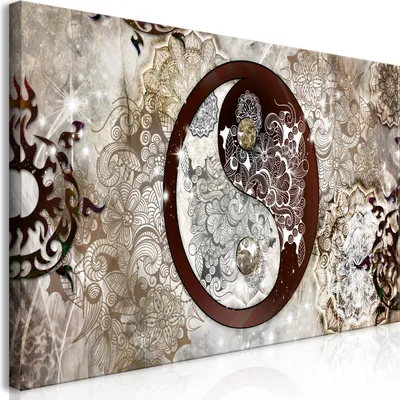 Produktbild von Wandbild Mega XXXL Abstrakt 250x125 cm Einteiliger XXL-Format Kunstdruck zur Selbstmontage Leinwandbilder moderne Bilder DIY Wanddekoration Wohnung Deko Yin Yang p-A-0036-ak-e