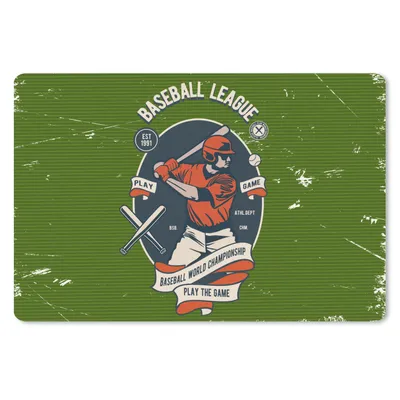 Produktbild von MuchoWow® Schreibtischunterlage Baseball - Baseball - Retro 60x40 cm - XXL Mauspad - Großes Mauspad