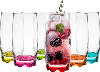 Produktbild von Glasmark KROSNO 1992 68g-8011-W350-5082-26 A688011-W350-5082-26 Set 6 x Glas 350 ml Bottom Mix Color, 350 milliliters