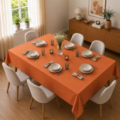 Immagine prodotto di Tovaglia 130 x 225 cm per tavolo da cucina e da pranzo in arancione