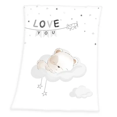 Zdjęcie produktu dla Herding Sleeping little bear miękki brzoskwiniowy kocyk przytulny kocyk 75/100 cm