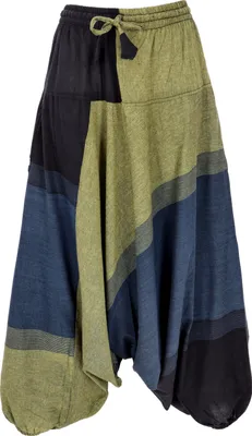 Produktbild von Gestreifte Haremshose, Pluderhose, Boho Pumphose, Aladinhose - Lemon, Damen, Baumwolle, Hosen