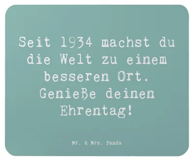 Produktbild von Mr. & Mrs. Panda Mouse Pad Spruch 1934 Geburtstag - Meeresbrise - Geschenk, computer mauspad, laptop mousepad, Liebe, Alter, pc mausunterlage, Glückwunsch, Wertschätzung