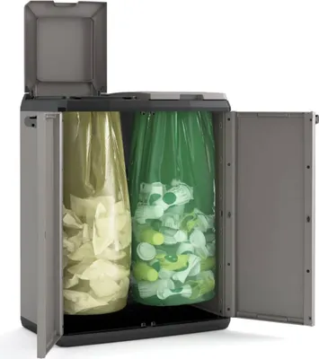 Image de Keter Armoire de recyclage Split Basic Gris et noir 85 cm