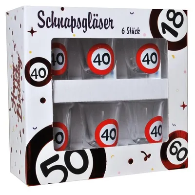 Produktbild von Geschenke zum 40. Geburtstag - Schnapsgläser '40'