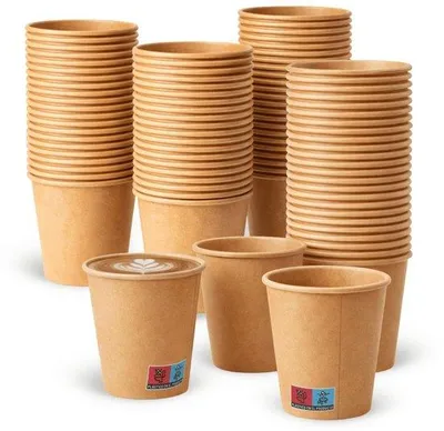 Productafbeelding van Wegwerp Koffiebekers van Kraftpapier (200 Stuks, 200 ml)