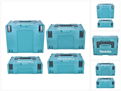 Obrázek produktu pro Sada Makita Makpac velikost 1 + 2 + 3 + 4 přepravní box a box na nářadí