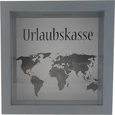 Produktbild von Spardose "Urlaubskasse" B14.5cm Sparbüchse Gelddose Bilderrahmen MDF Glas Geldgeschenk