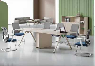 Immagine prodotto di Tavolo da conferenza beige Mobili da studio di design Tavolo in legno di lusso