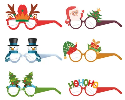 Produktbild von Weihnachtsbrillen, Papierbrillengestelle, Weihnachtsbrillen für die Feiertage, Weihnachtsaccessoires