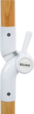 Zdjęcie produktu dla BELIANI Parasol ogrodowy biały drewniany ⌀ 150 cm składany regulowany kąt nachylenia z pokrowcem retro do ogrodu