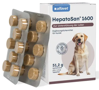 Productafbeelding van HEPATOSAN 1600: Voedingssupplement voor honden/katten, 32 tabletten
