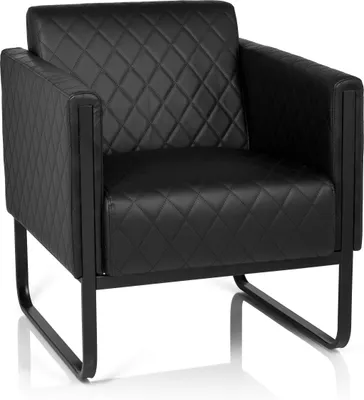 Produktbild von hjh OFFICE Polstersessel ARUBA BLACK Kunstleder Sessel Relaxsessel gepolstert