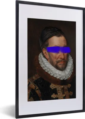 Produktbild von MuchoWow® MuchoWow® Gerahmtes Poster Wilhelm von Oranien - Adriaen Thomasz - Blau 40x60 cm - Poster mit zchwarzem Bilderrahmen - Poster in Rahmen
