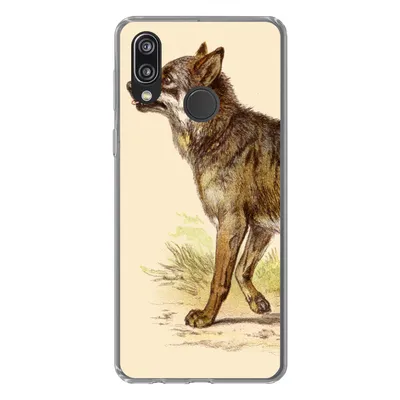 Produktbild von MuchoWow® Handyhülle Schutzhülle Hülle für Huawei P20 Lite (2020) Wolf - Raubtier - Pflanzen Silikon Softcase Handy Hülle - Kartenhalter