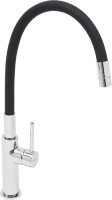 Produktbild von SAT Flexible Küchenarmatur Waschtischarmatur mit hohem Auslauf, schwarz matt / chrom