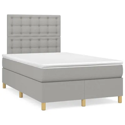 Immagine prodotto di vidaXL Letto a molle con materasso grigio chiaro 120x200 cm in tessuto