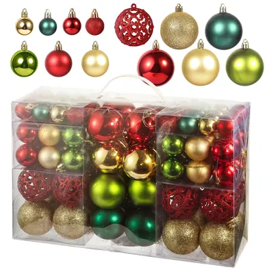 Weihnachtskugeln 100er Set Ø3/4/6 cm, Matt/Glanz/Glitzer