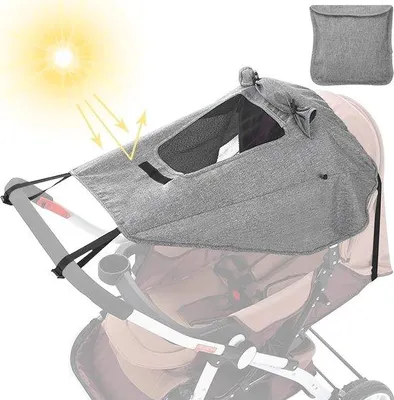 Immagine prodotto di Tettuccio per passeggino con protezione UV 50+, regolabile, grigio