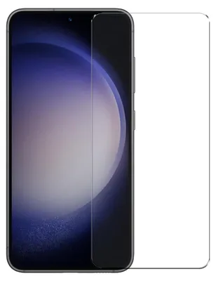 A screen protector and phone case for a Samsung Galaxy S23.