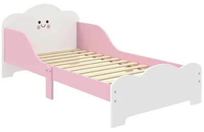 Produktbild von Kinderbett, 140 x 70 cm Bettgestell mit hohen Schutzgitter für Kinder von 3-6 Jahren, ohne Matratze, Rosa