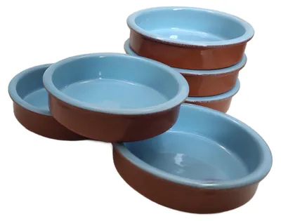 Produktbild von Tapas-Schalen Blau 6er-Set 175 ml | Ton Cazuela Ø 11,5 cm Auflaufform