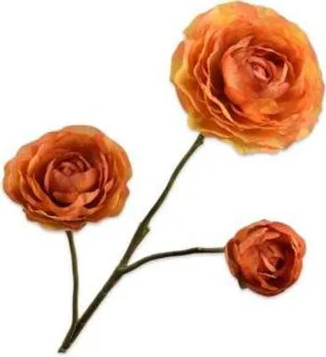 Produktbild von Silk-ka Kunstblume - Seidenblume Ranunkelnzweig gelb-orange 46 cm