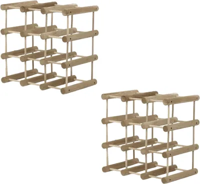 Produktbild von MODO24 Weinregal Modular, 24 Flaschen, 2 Module, Flaschenregal, Weinständer, Eiche Massivholz, Modul 36x36x24 cm, Natur Geölt, RW7