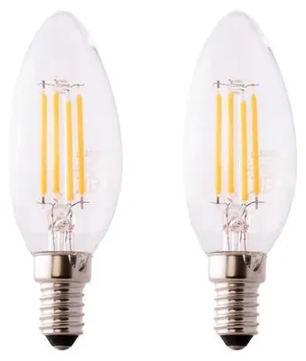 Zdjęcie produktu dla 2x Żarówka LED B35 Świeczka E14 4W = 40W 470lm 2700K Ciepła 300° BASE Osram