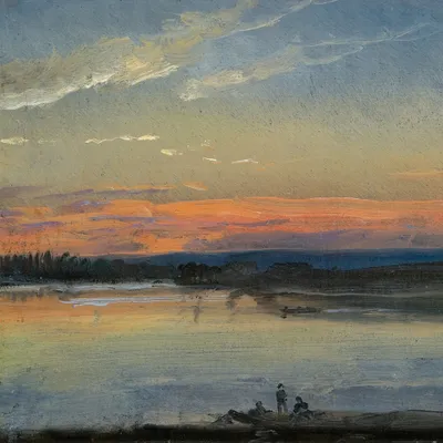 Produktbild von Johan Christian Dahl Kunstdruck Bild - Die Elbe Im Abendlicht (100 x 100 cm)