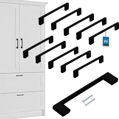 Produktbild von KOTARBAU® 10er Set Möbelgriffe Schwarz 148 mm Griffe Möbel ZnAl Schrankgriffe Griffe Küchenschränke Küchengriffe Schubladengriffe Möbelgriffe Küchenschrankgriffe Schranktürgriffe Möbel Stangengriff
