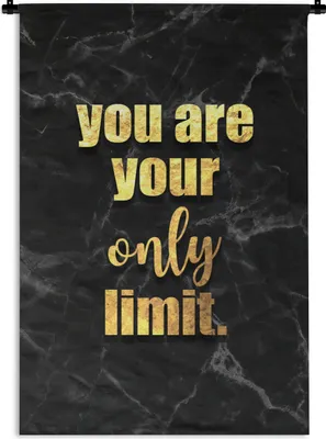 Produktbild von MuchoWow® Wandteppich Wandbehang Zitate - Motivation - Gold - Marmor 60x90 cm Tapisserie Dekoration Wandtuch - Foto-Teppich - Abwaschbar