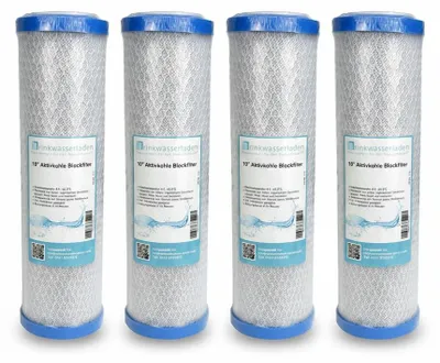 Produktbild von 4x Aktivkohleblock 10' Ersatzfilter Trinkwasserfilter Umkehrosmose