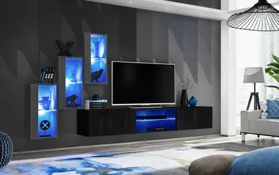 Immagine prodotto di Parete attrezzata Mobili da soggiorno Parete attrezzata in legno Credenza Porta TV Set