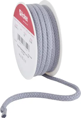 Produktbild von HobbyFun Baumwollkordel 6 mm 2 m Länge 100% Baumwolle Ganzjährig Waschbar bis 40°C Stärke 3.5 mm Ideal für DIY Projekte und Handarbeiten Grau