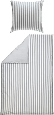 Produktbild von Erwin Müller Wendebettwäsche silber-weiß 1x 155x200 cm + 1x 80x80 cm