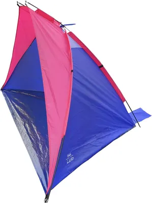 Produktbild von Idena 40319 - Strandmuschel Lido mit UV Schutz 40+, ca. 2,7 x 1,2 x 1,2 m, leicht und kompakt für den Transport, ideal für Strand, Freibad, Garten und im Urlaub, pink