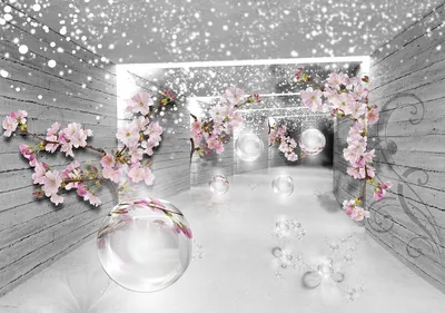 Produktbild von Vlies Fototapete 3D EFFEKT Magischer Tunnel (368x254cm - 4 Bahnen) Blumen Wohnzimmer Schlafzimmer Wandtapete Vlies Tapete Latexdruck UV-Beständig Geruchsfrei Hohe Auflösung Montagefertig